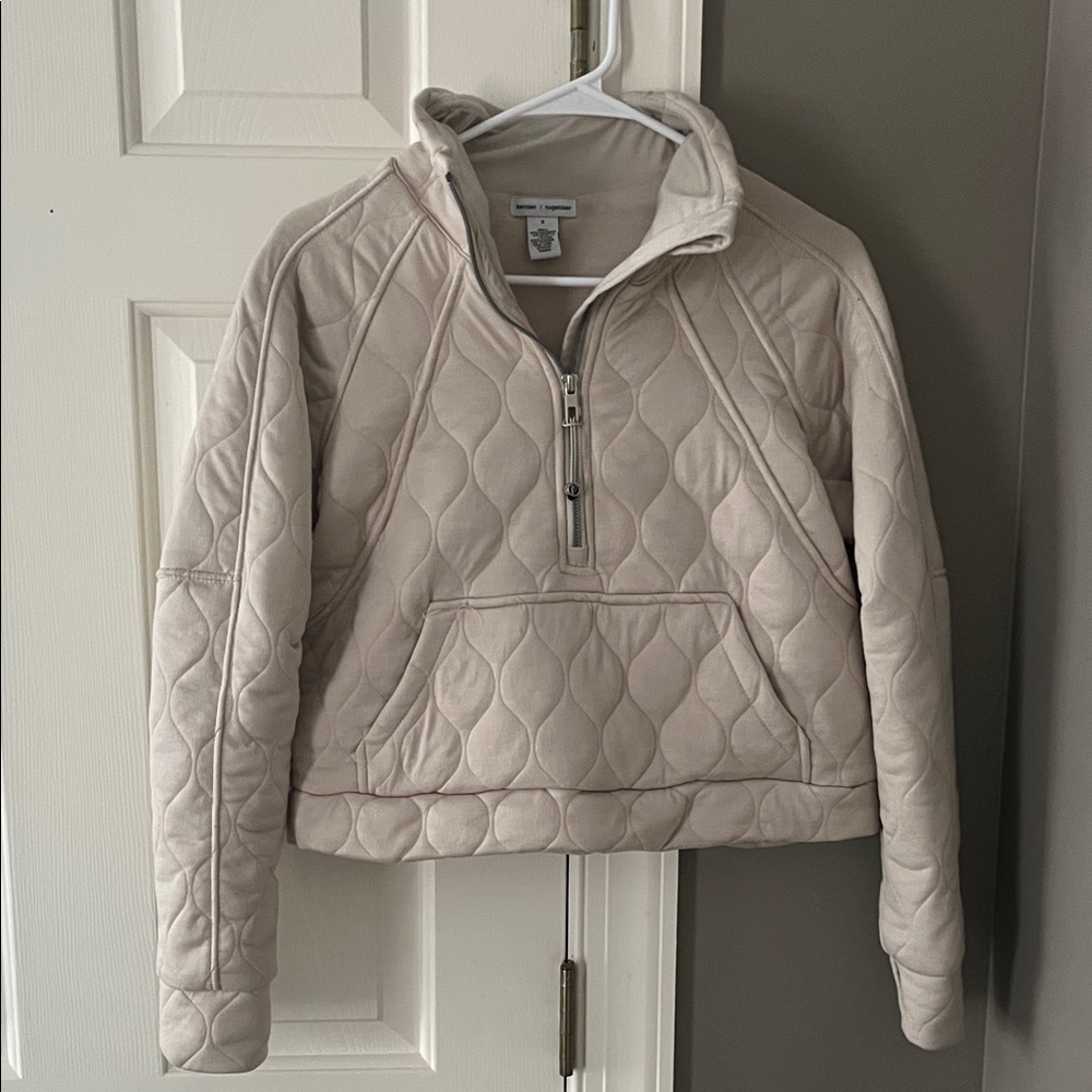 Cream Quilted Pullover Jacket